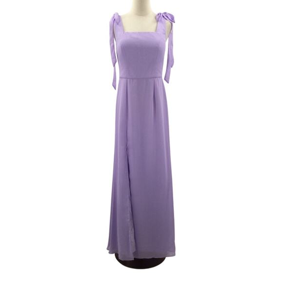 AW BRIDAL 12 L lilac purple bridesmaid formal cocktail party maxi dress NEW B159 - Picture 1 of 9
